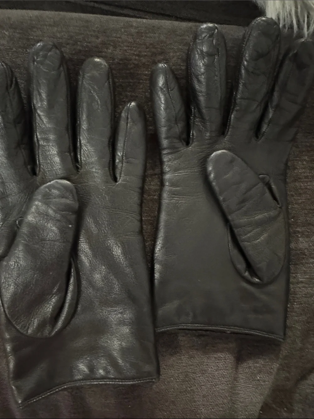 Coach Black Quilted Leather Gloves with Gold Button(12)